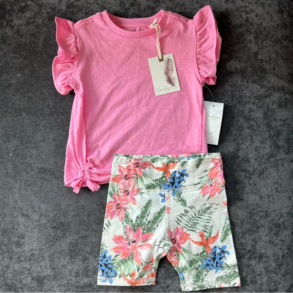NWT Jessica Simpson Tropical Short Set Size 2T